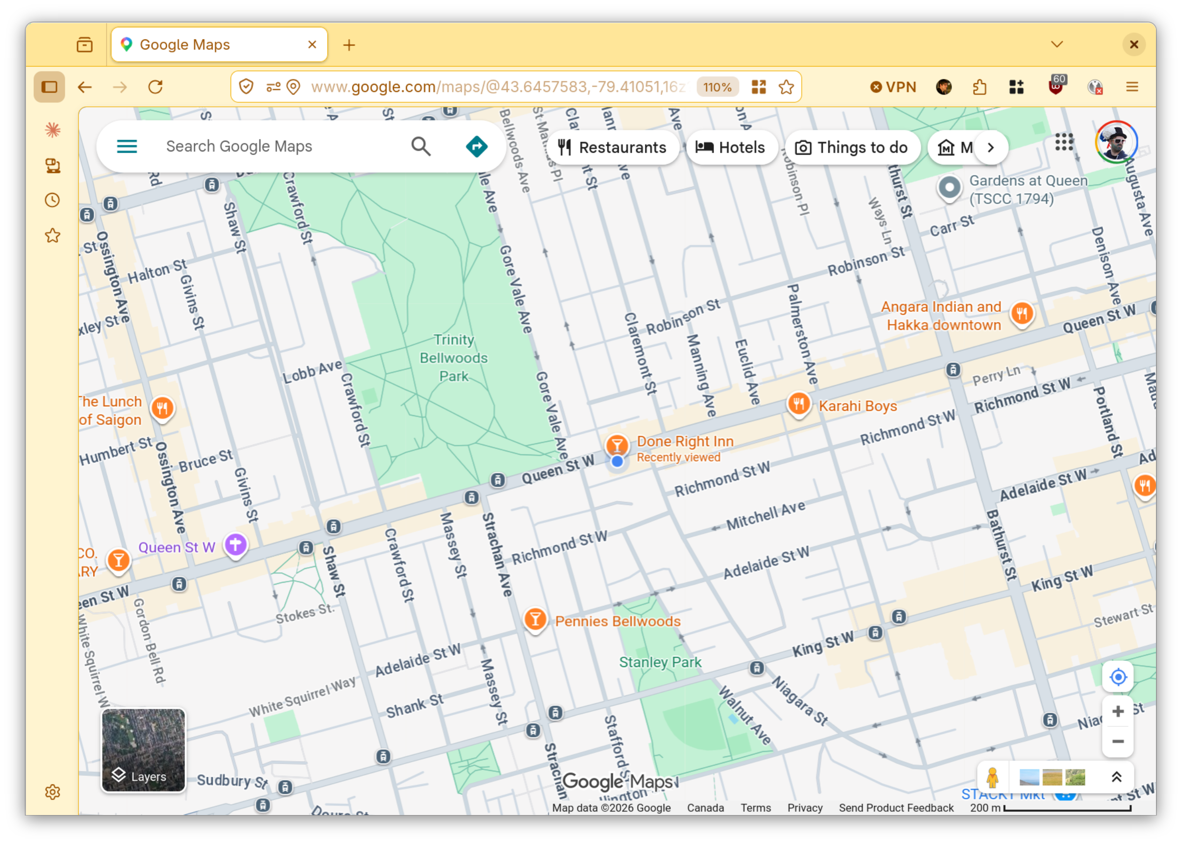 Firefox showing the correct location